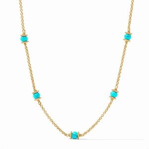$155 Julie Vos Hydra Delicate Station Necklace turquoise blue